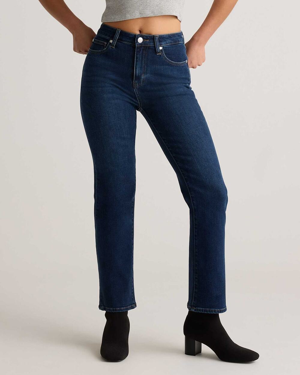 NWT Quince Bella  Straight Jeans Midnight Blue 27 x 30 Long Inseam